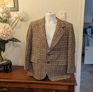 Palm Beach VINTAGE TWEED Wool Blazer Jacket Sport Suit Coat 42 Short XL